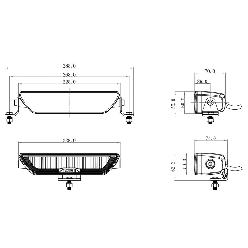 OZZ XB1 SERIES 9" light barDual function driving light bar88203TralertSRH Lighting