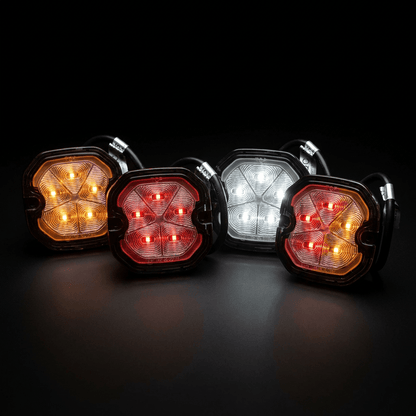 S500 4 - way Square LED hazard warning lightLED warning lightS500-AVSWDSRH Lighting