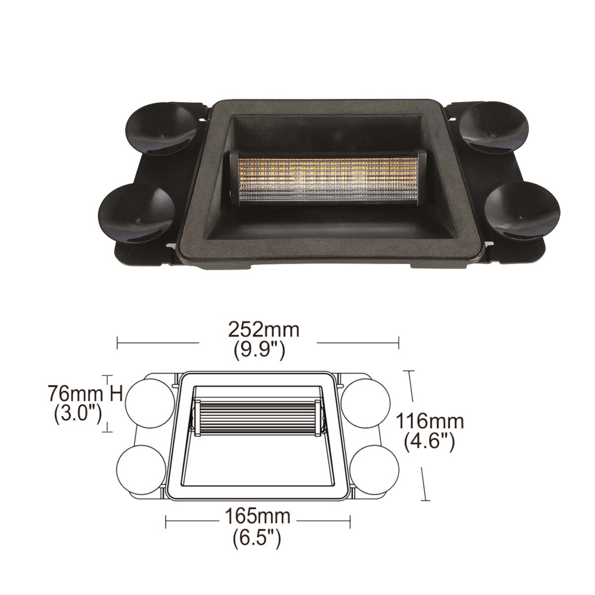 VSWD-DL18R65-A LED Dash Light. Sucker mount R65 LEDLED warning lightDL18R65-AVSWDSRH Lighting