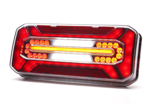 W185 Rear combination lamp BLACKStop, tail, dynamic indicator, reverse, rear fog1291L/P BlackWASSRH Lighting