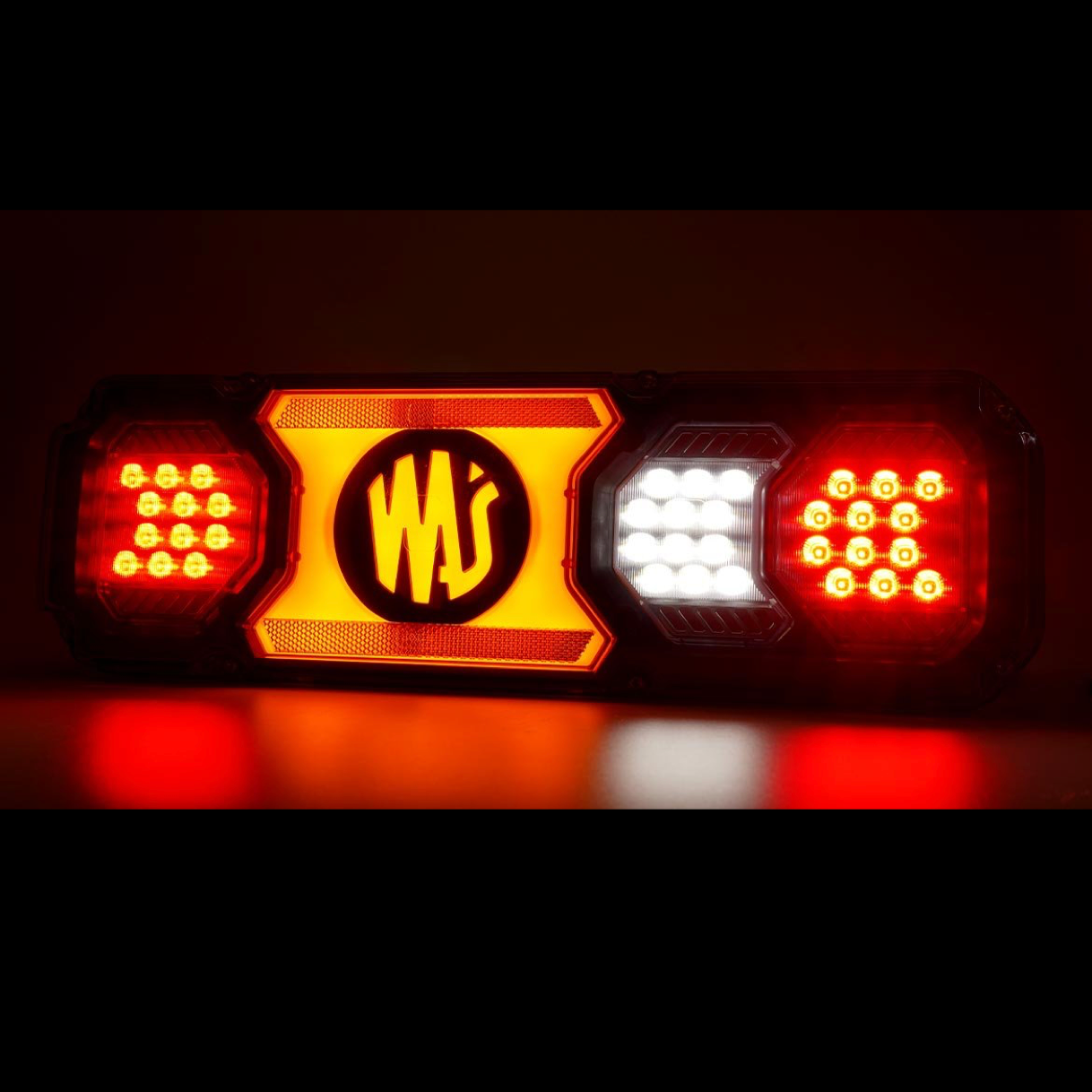 WAS W282D LED 12/24 volt rear combination lamp BLACK lensLED Rear LightWASSRH Lighting