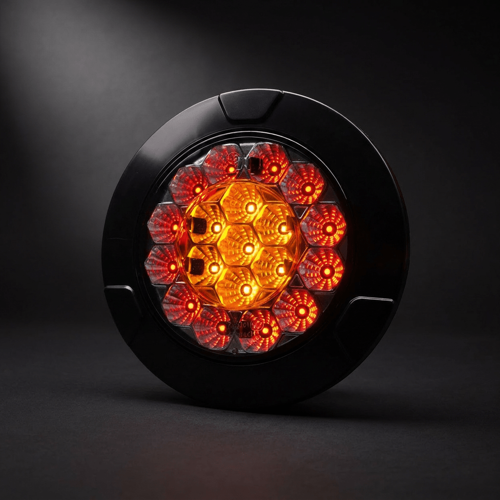 WAS W131 Y BLACK YELLOW multi function round LED rear lampLED Rear Light2235 BLACK YELLOWWASSRH Lighting