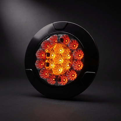 WAS W131 Y BLACK YELLOW multi function round LED rear lampLED Rear Light2235 BLACK YELLOWWASSRH Lighting