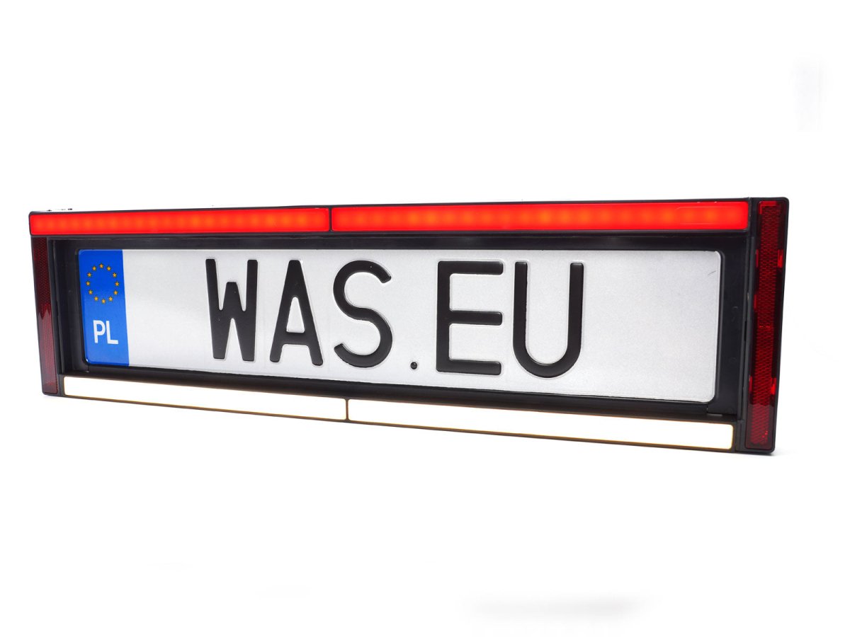 WAS W253 Rear number plate holder with Stop and Reverse + reflectorsLED warning light2214WASSRH Lighting