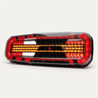 WAS W278 Rear truck Light with LINE indicatorStop, tail, dynamic indicator, reverse, rear fog2384L BLACKWASSRH Lighting