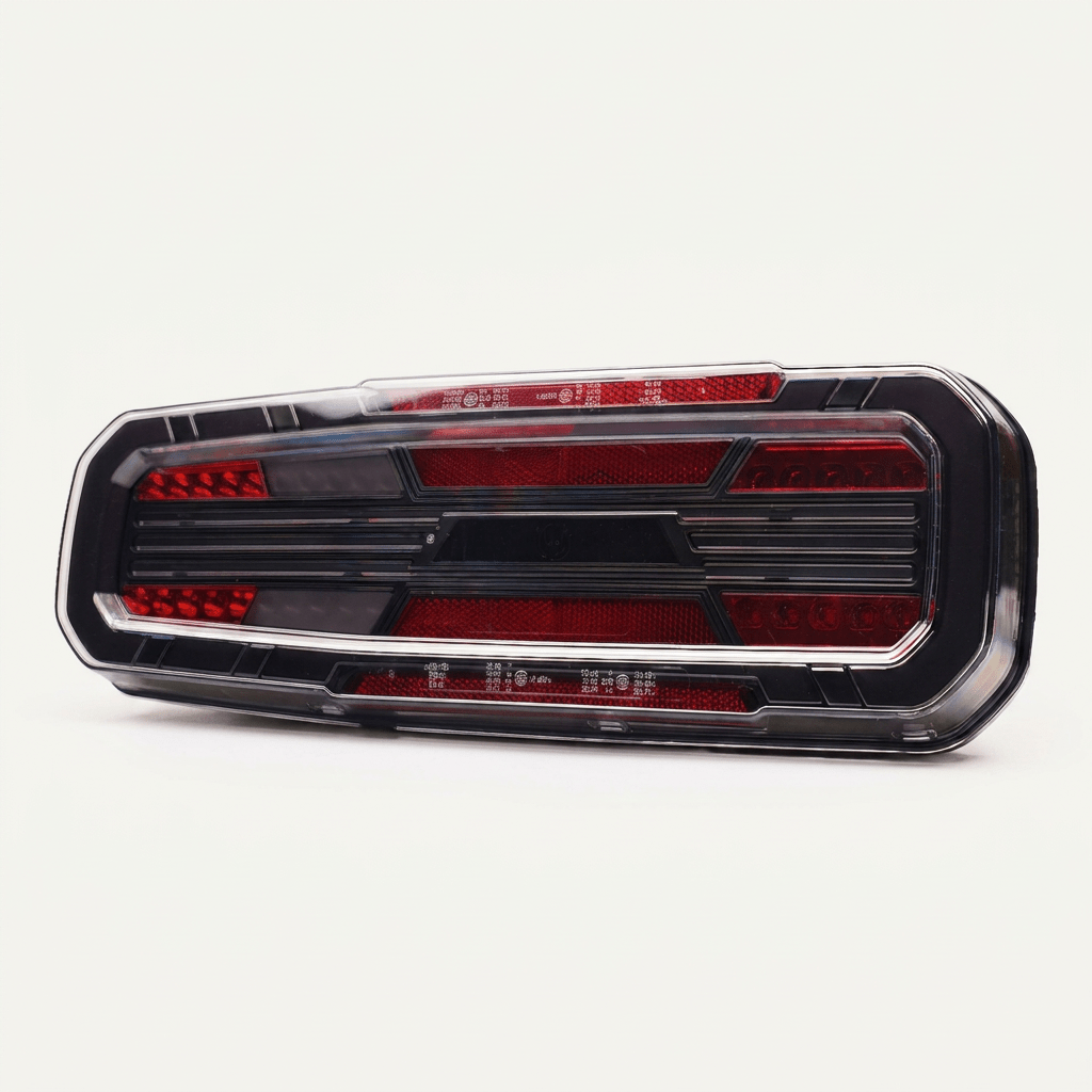 WAS W278 Rear truck Light with LINE indicatorStop, tail, dynamic indicator, reverse, rear fog2384L BLACKWASSRH Lighting