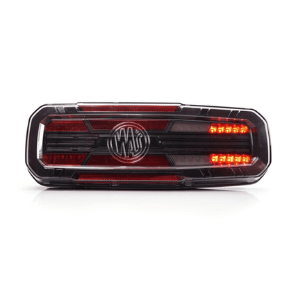 WAS W278 Rear truck Light with LINE indicatorStop, tail, dynamic indicator, reverse, rear fog2384L BLACKWASSRH Lighting