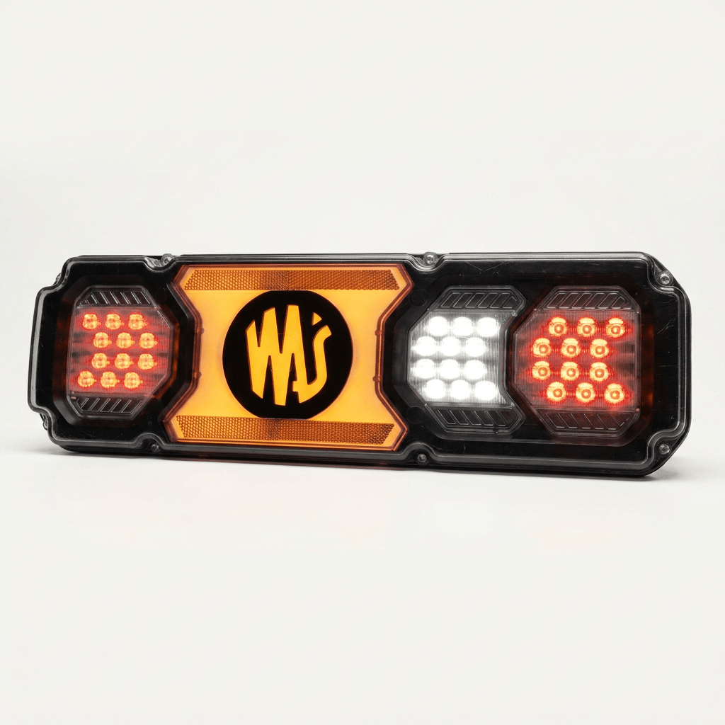 WAS W282D LED 12/24 volt rear combination lamp BLACK lens for trucksLED Rear Light2521 L BLACKWASSRH Lighting
