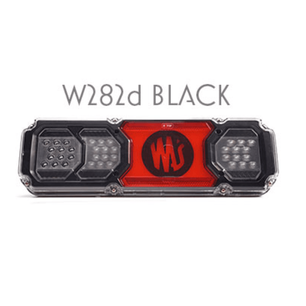 WAS W282D LED 12/24 volt rear combination lamp BLACK lensLED Rear LightWASSRH Lighting