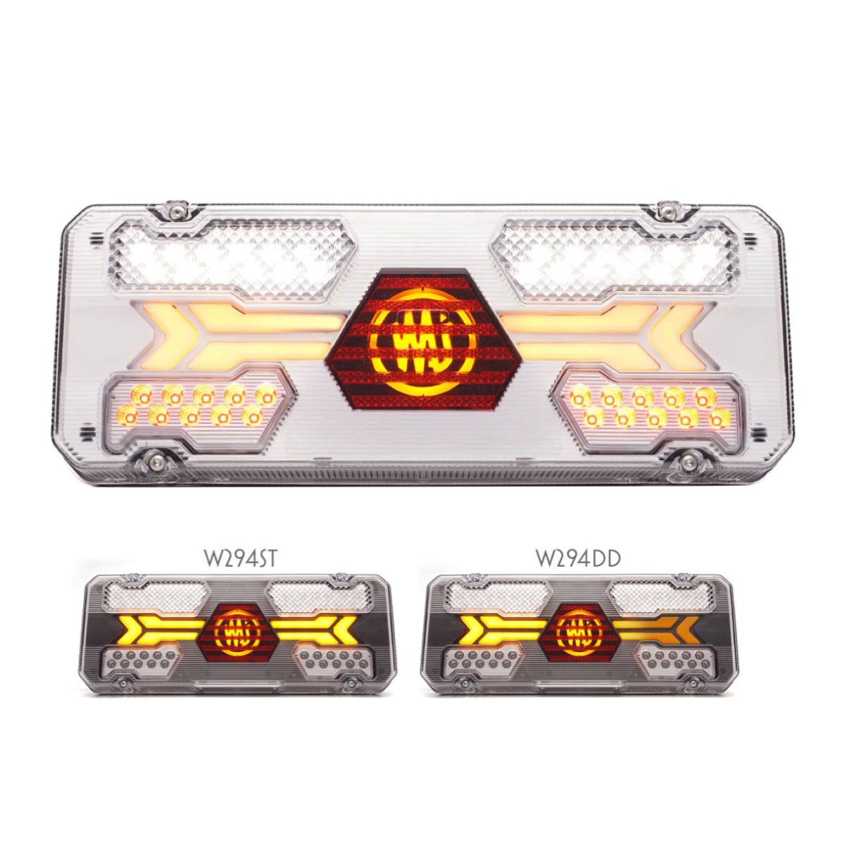 WAS W294ST Rear combination lamp (White)Stop, tail, dynamic indicator, reverse, rear fogWASSRH Lighting
