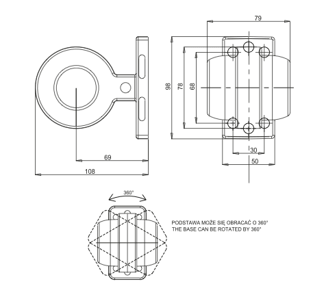 WAS W74.2A METEORS outline marker light swivel mount for truck and trailerLED Outline marker light2586/IWASSRH Lighting
