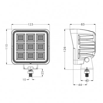 XS Series square LED work light 144w 12v 24vXS Series Work Light0809 - 144SRH LightingSRH Lighting