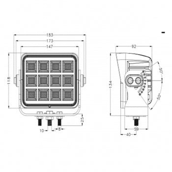 XS Series square LED work light 192w 12v 24vXS Series Work Light0809 - 192SRH LightingSRH Lighting
