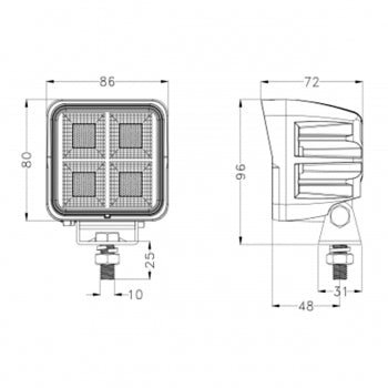 XS Series square LED work light 80w 12v 24vXS Series Work Light0809 - 80SRH LightingSRH Lighting